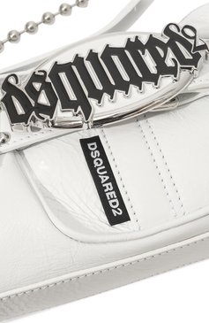 Женская сумка gothic DSQUARED2 белого цвета, арт. CLW0031/01500001 | Фото 3 (Материал: Натуральная кожа; Ремень/цепочка: На ремешке; Размер: small; Драгоценные камни: Проставлено; Материал сплава: Проставлено)