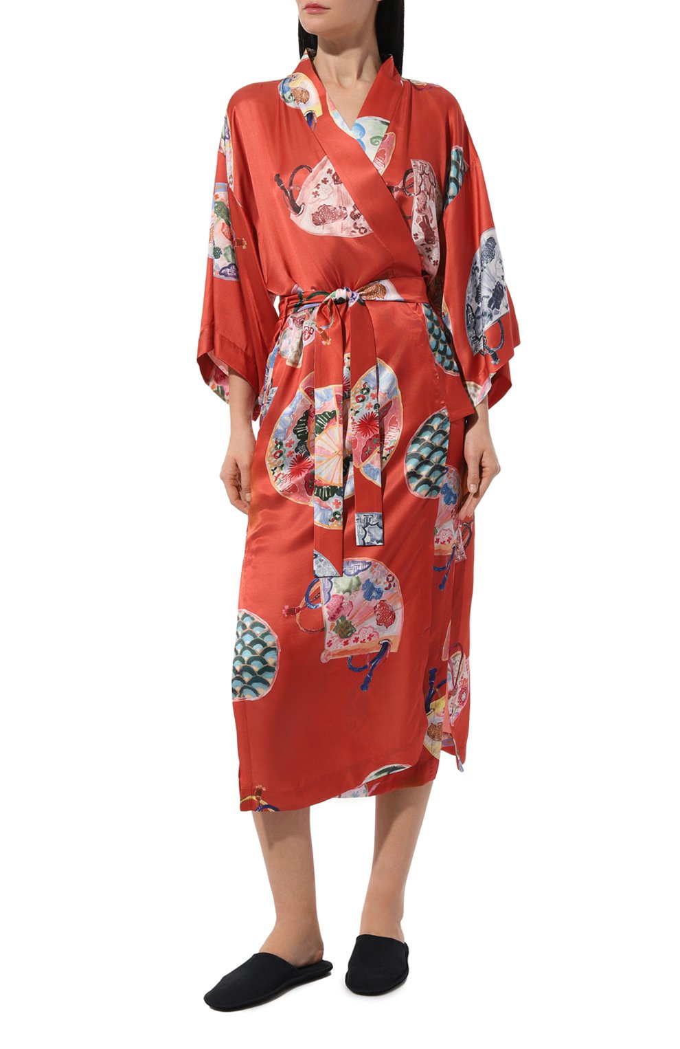 Халат из хлопка и шелка ANY WOWZERS, арт. ROBE01-MAXI-TBRICK, фото 3