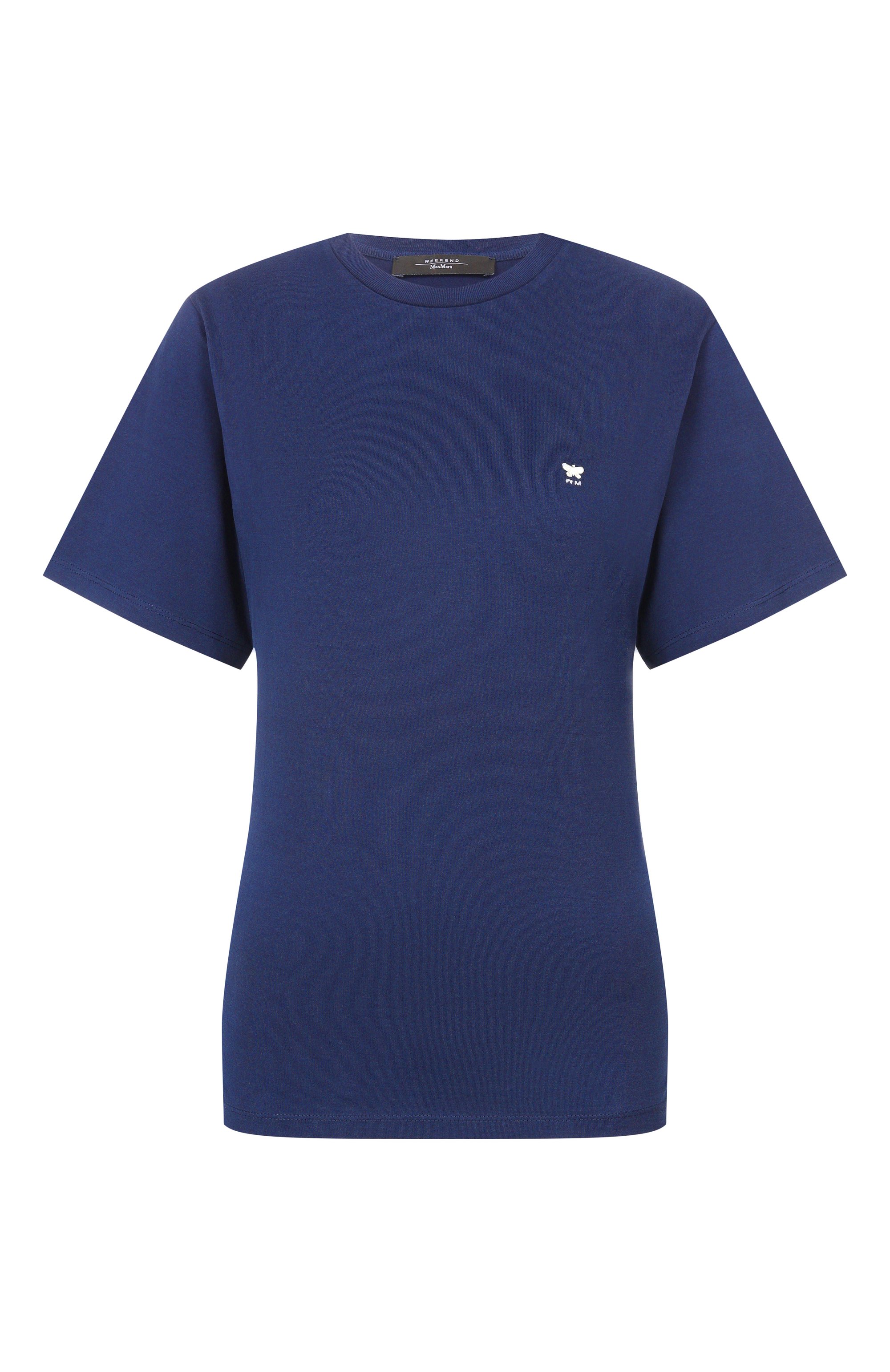 Хлопковая футболка WEEKEND MAX MARA синего цвета по цене 10450 руб., арт. WKDVENAC0, фото 1 Хлопковая футболка WEEKEND MAX MARA, арт. WKDVENAC0, фото 1