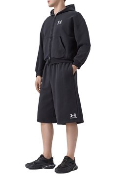 Мужские хлопковые шорты balenciaga х under armour BALENCIAGA черного цвета, арт. 795261/TRVB8 | Фото 2 (Длина Шорты М: Ниже колена; Драгоценные камни: Проставлено; Материал сплава: Проставлено; Стили: Спорт-шик; Принт: Без принта; Случай: Повседневный; Материал внешний: Хлопок)