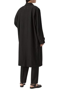 Женское пальто из шерсти и вискозы MAISON MARGIELA черного цвета, арт. S51AA0354/M35315 | Фото 4 (Длина (верхняя одежда): Длинные; Материал сплава: Проставлено; Материал внешний: Вискоза, Шерсть; Драгоценные камни: Проставлено; Материал подклада: Вискоза; Рукава: Длинные; 1-2-бортные: Однобортные; Стили: Минимализм)