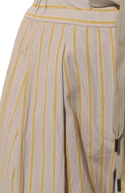 Брюки из хлопка и льна Brunello Cucinelli MH564B1312 Бежевый  MH564B1312 Фото 5