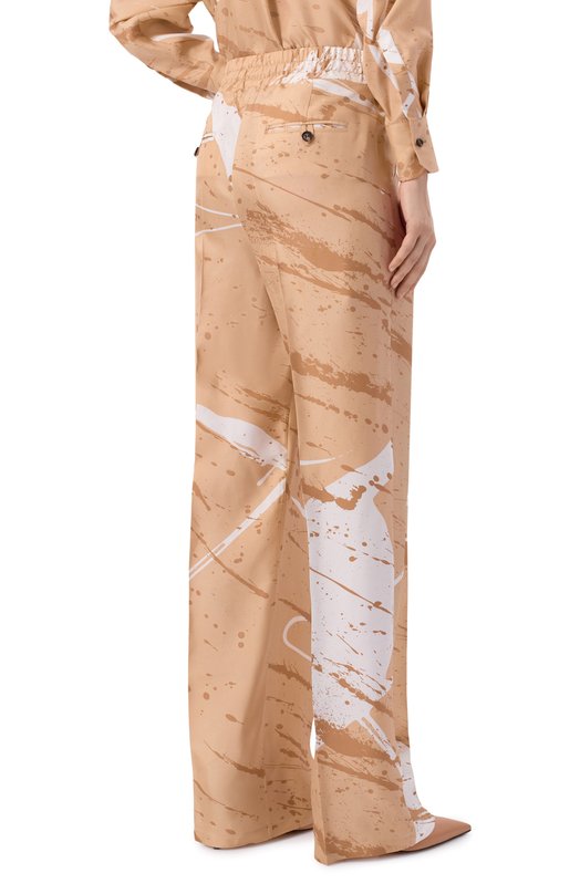 Шелковые брюки Kiton D48122K0999G05 Бежевый  D48122K0999G05 Фото 4