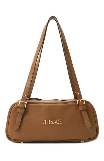 Женская сумка versace tag VERSACE коричневого цвета, арт. 1015792/1A13171 | Фото 1 (Материал: Натуральная кожа; Автоматизация ТО: Проставлено; Автоматизация состава: Проставлено; Ошибки технического описания: Нет глубины, Нет высоты)