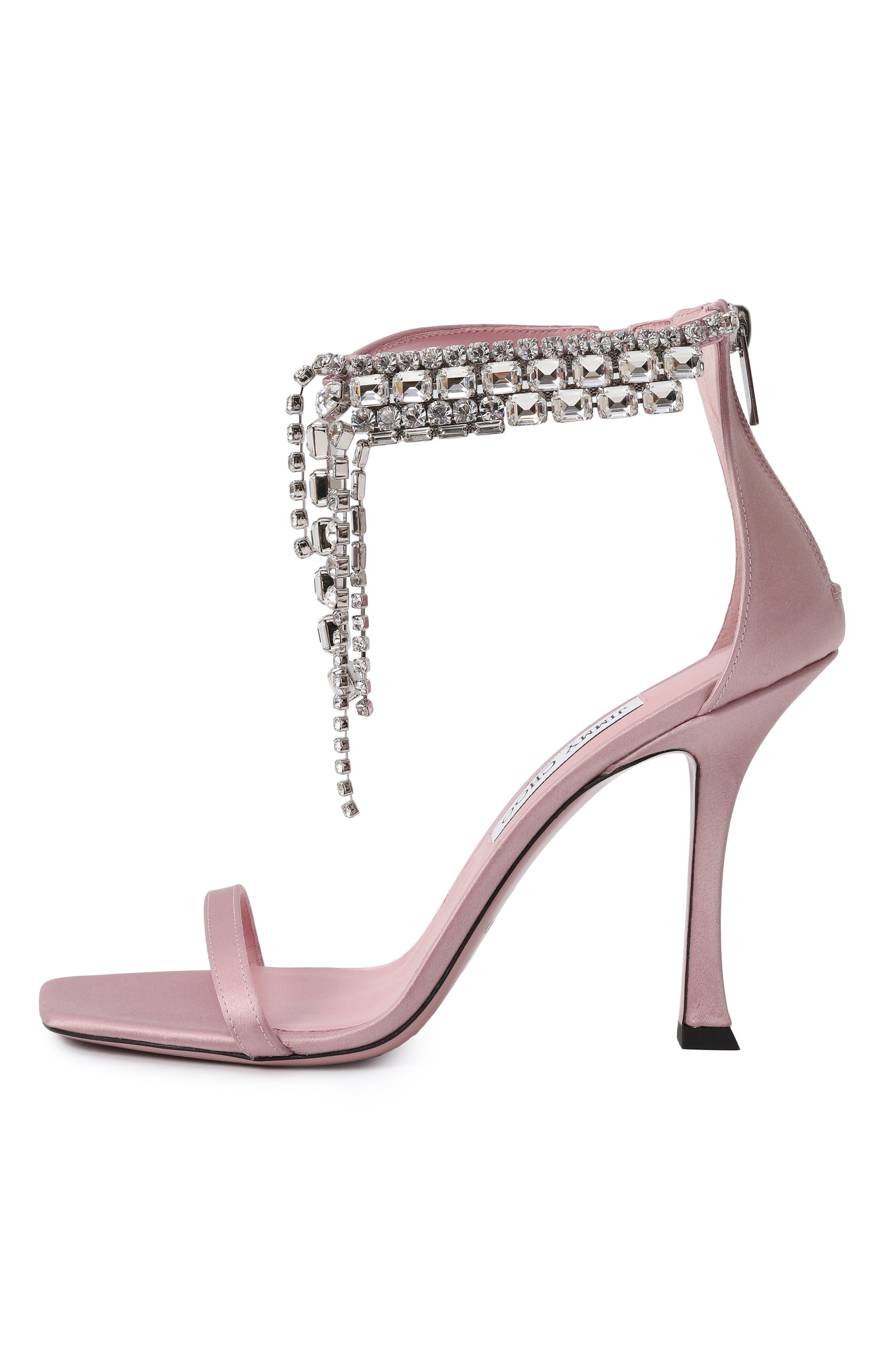 Текстильные босоножки verity 100 JIMMY CHOO, арт. VERITY SANDAL 100/SAT, фото 4