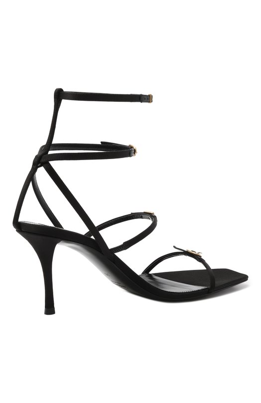 Текстильные босоножки Lydia 75 Saint Laurent 827244/9QNA0 Чёрный  827244/9QNA0 Фото 5