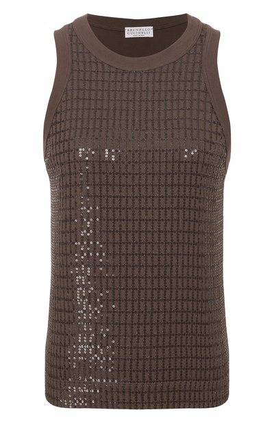 Женский топ с отделкой пайетками BRUNELLO CUCINELLI, арт. M0T18HK500