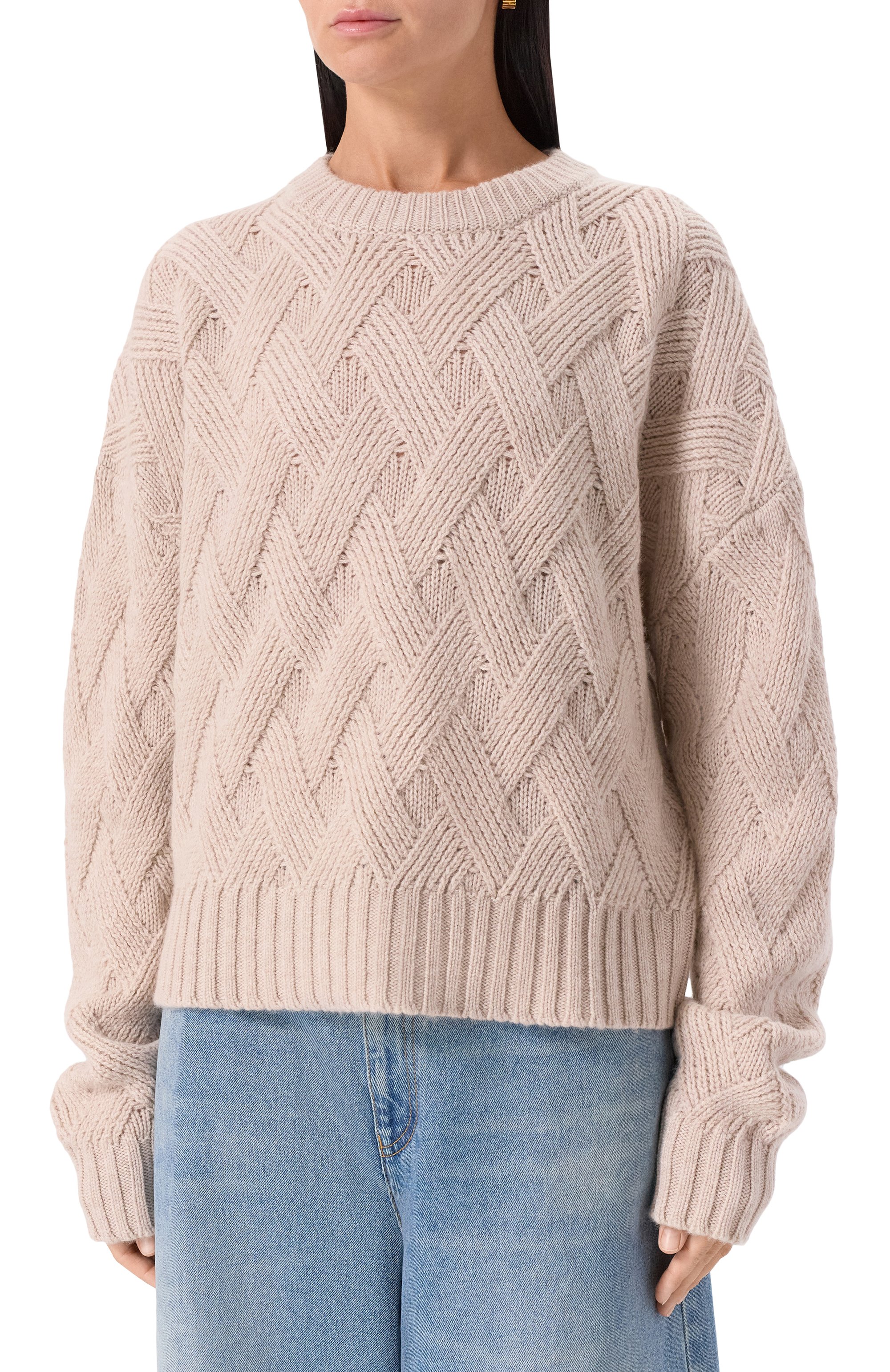 Свитер из шерсти и кашемира ALLUDE бежевого цвета по цене 62100 руб., арт. 255/17691, фото 3 Свитер из шерсти и кашемира ALLUDE, арт. 255/17691, фото 3