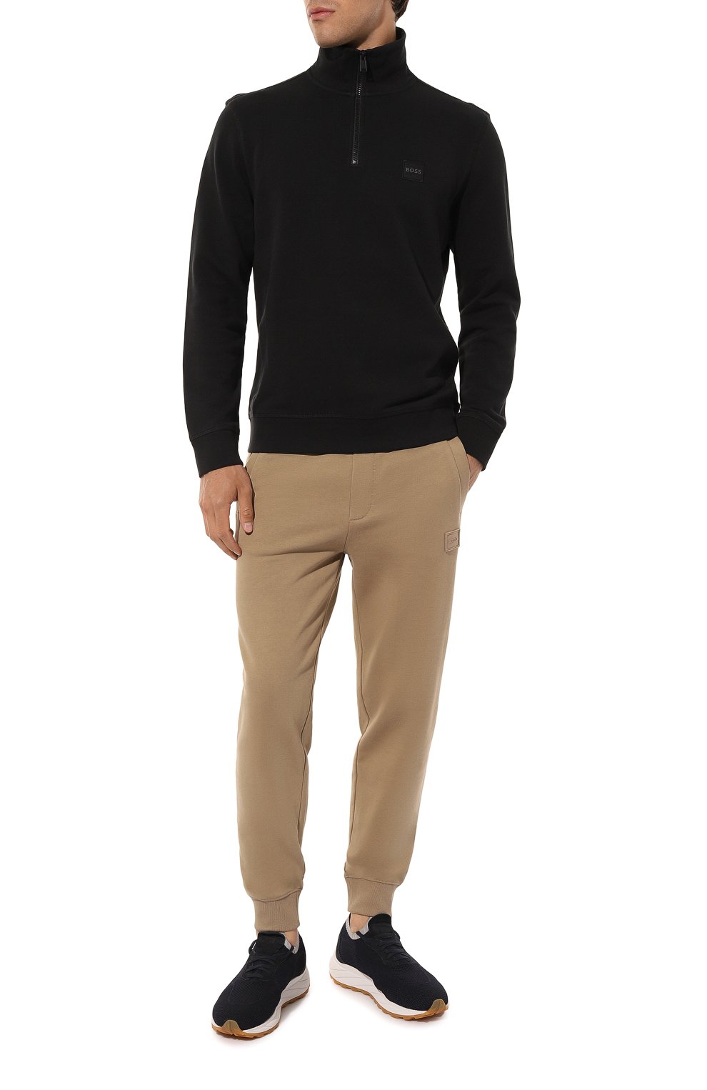 Хлопковые джоггеры HUGO бежевого цвета по цене 11640 руб., арт. 50495722, фото 2 Хлопковые джоггеры HUGO, арт. 50495722, фото 2
