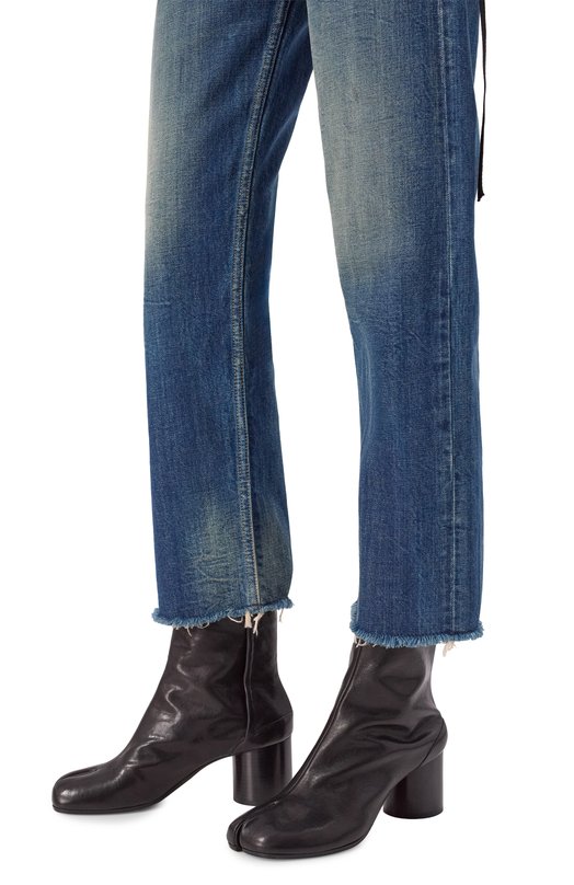 Кожаные ботильоны Tabi Maison Margiela S58WU0246/P3753 Чёрный  S58WU0246/P3753 Фото 2