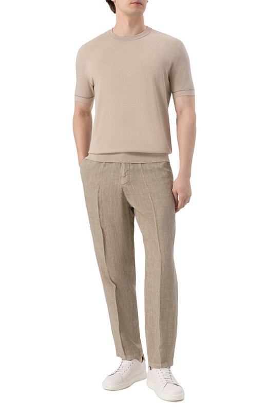 Хлопковый джемпер Brioni UMR00L/P0K15 Бежевый  UMR00L/P0K15 Фото 2