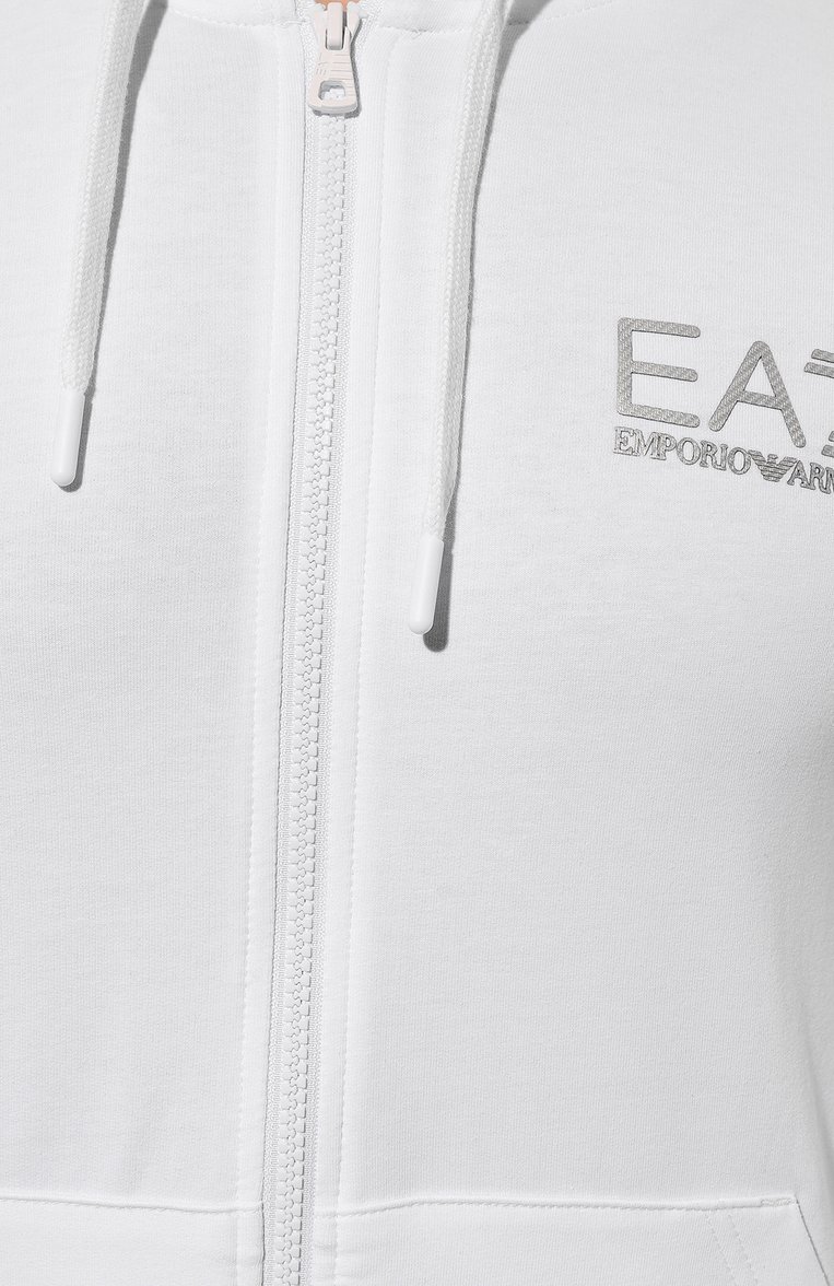 Мужской толстовка EA7 белого цвета, арт. 3DPM45/PJLIZ | Фото 5 (Длина (для топов): Стандартные; Материал сплава: Проставлено; Материал внешний: Хлопок, Синтетический материал; Рукава: Длинные; Драгоценные камни: Проставлено; Стили: Кэжуэл; Мужское Кросс-КТ: Толстовка-одежда)