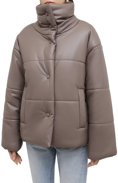 Куртка из экокожи NANUSHKA серого цвета по цене 94700 руб., арт. HIDE_CLAY_VEGAN LEATHER, фото 3 Куртка из экокожи NANUSHKA, арт. HIDE_CLAY_VEGAN LEATHER, фото 3