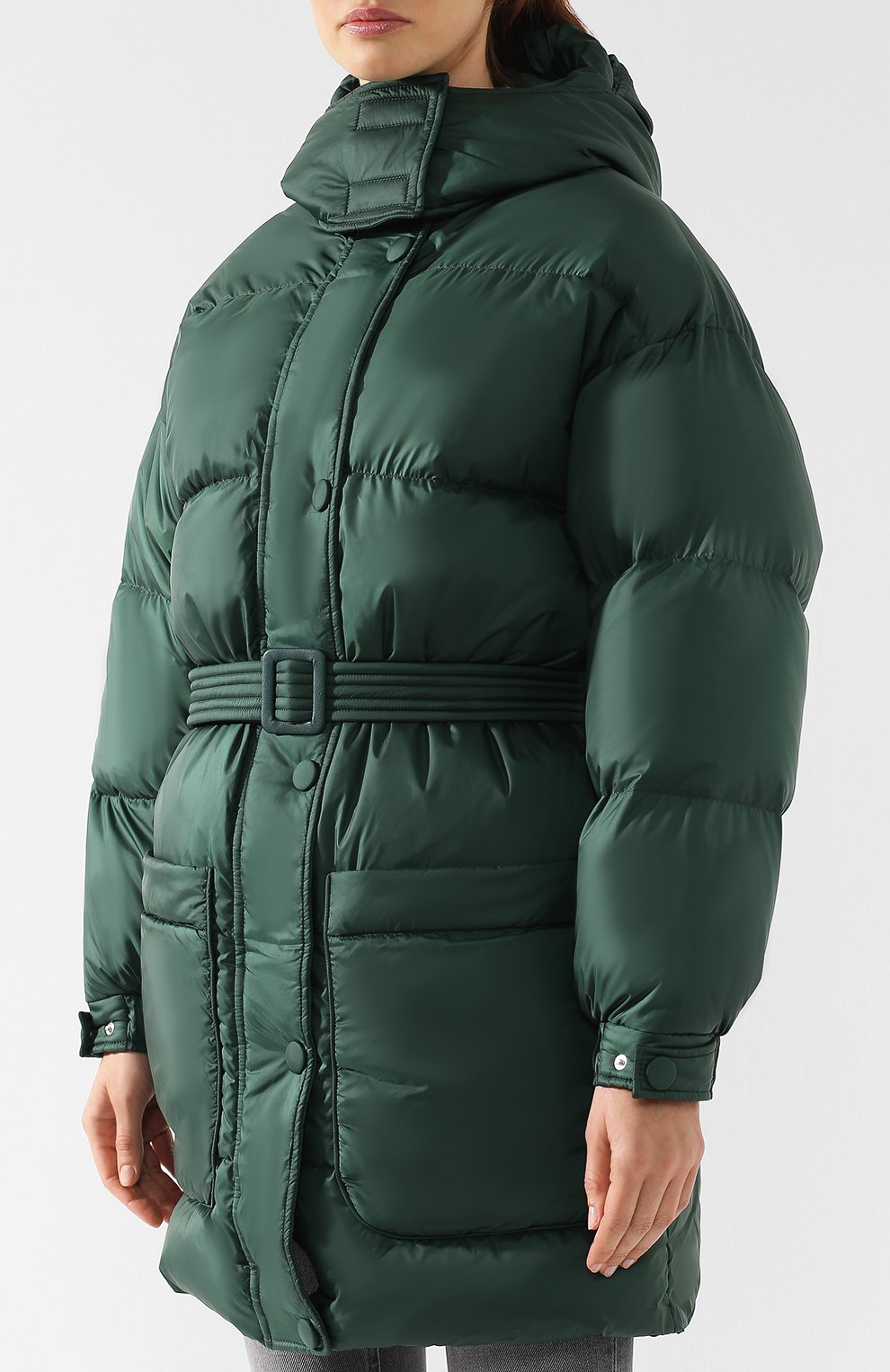 Однотонный стеганый пуховик с поясом и капюшоном IENKI IENKI, арт. KILLER J, фото 3