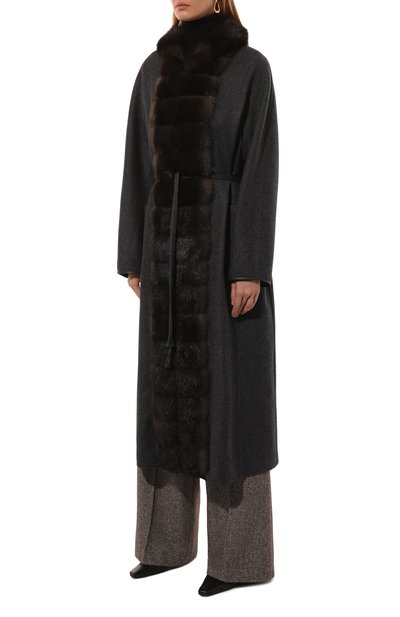 Кашемировое пальто с отделкой из меха соболя SABLEFUR, арт. 72213-SB-10, фото 3