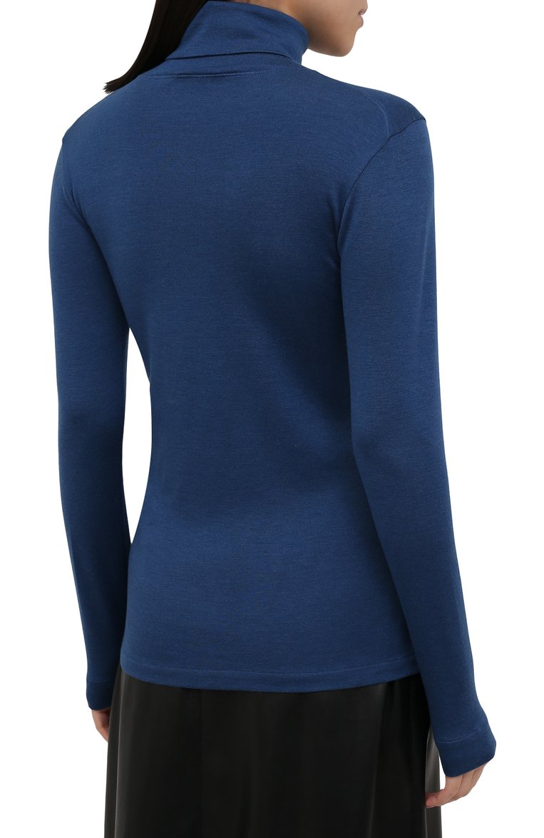 Женская темно-синяя водолазка из кашемира и шелка LORO PIANA купить в ...