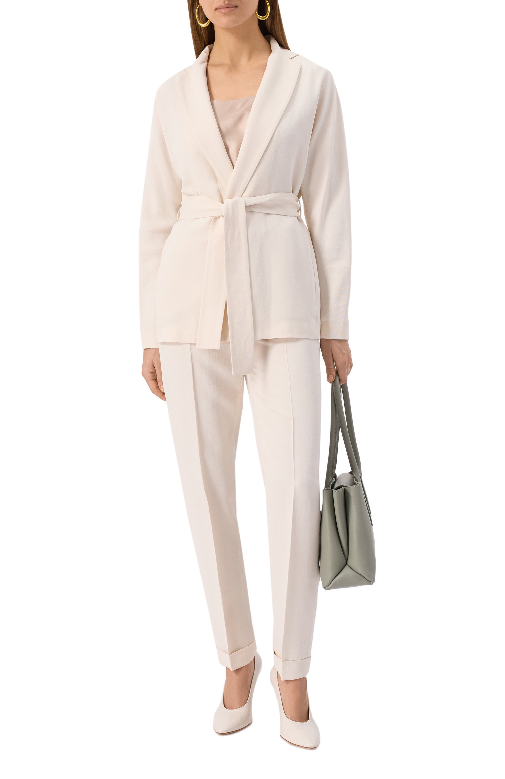 Брюки из вискозы и льна ANTONELLI FIRENZE кремового цвета по цене 59950 руб., арт. M8264N/973, фото 2 Брюки из вискозы и льна ANTONELLI FIRENZE, арт. M8264N/973, фото 2