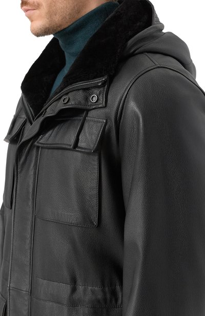 Кожаная парка с подкладкой из бобра MVST, арт. M25.1PM.0007/CERV0 SILKY, фото 5