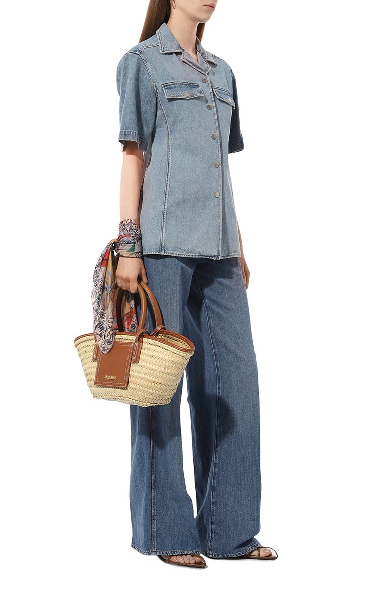 Женская сумка le panier soleil JACQUEMUS бежевого цвета, арт. 23E/223BA044-3072 | Фото 7 (Драгоценные камни: Проставлено; Материал сплава: Проставлено; Размер: medium; Материал: Рафия)