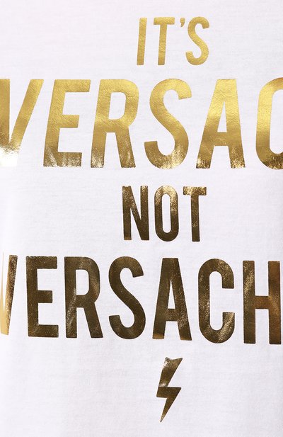 Хлопковая футболка VERSACE белого цвета по цене 31700 руб., арт. A83851/A201952, фото 5 Хлопковая футболка VERSACE, арт. A83851/A201952, фото 5