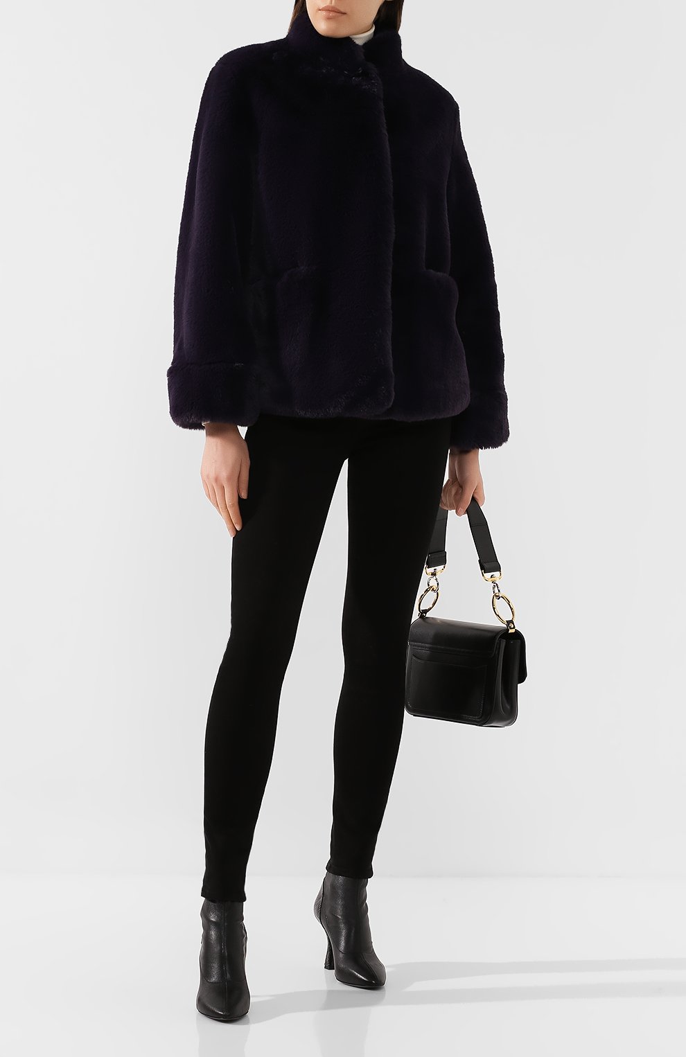 Укороченная шуба из эко-меха EMPORIO ARMANI, арт. 6G2B83/2NUPZ, фото 2