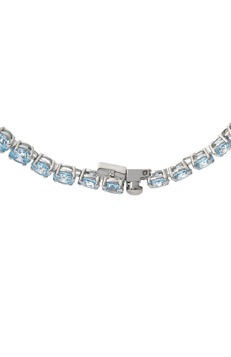 Женское колье matrix tennis SWAROVSKI голубого цвета, арт. 5661187 | Фото 4 (Материал: Металл, Кристаллы; Нос: Не проставлено; Автоматизация состава: Проставлено)
