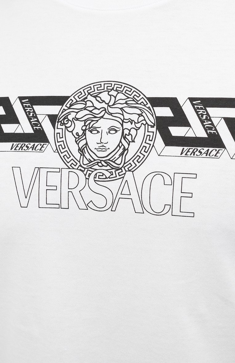 Хлопковая футболка VERSACE, арт. 1003906/1A02800, фото 5