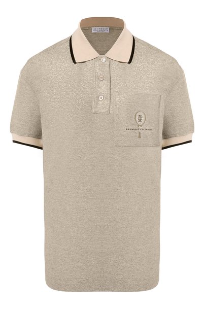 Женское поло изо льна и хлопка BRUNELLO CUCINELLI, арт. ML947B1282