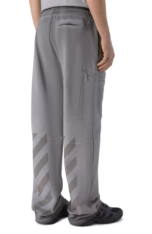 Хлопковые брюки Off-White 0MCH059F25FLE003 Серый  0MCH059F25FLE003 Фото 4