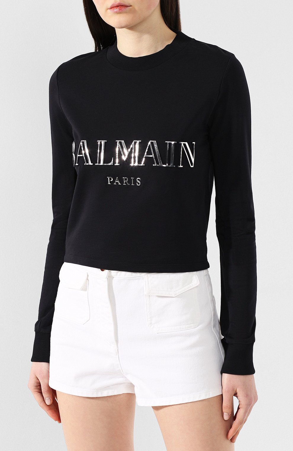 Хлопковый пуловер BALMAIN черного цвета по цене 54000 руб., арт. RF13710/M064, фото 3 Хлопковый пуловер BALMAIN, арт. RF13710/M064, фото 3