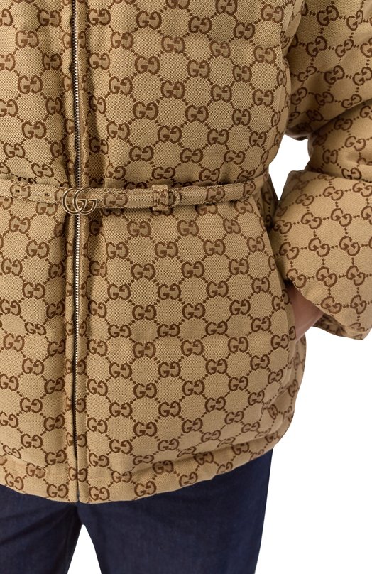 Хлопковый пуховик Gucci 797451/Z9ABA Бежевый  797451/Z9ABA Фото 5