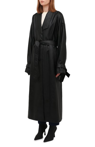Тренч LESYANEBO черного цвета по цене 68000 руб., арт. FW21/H-621/VL/FT, фото 3 Тренч LESYANEBO, арт. FW21/H-621/VL/FT, фото 3