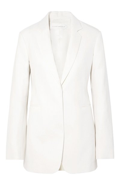 Женский жакет из смеси вискозы и хлопка VICTORIA BECKHAM, арт. JK STR 5812B MSS19 C0TT0N TAIL0RING