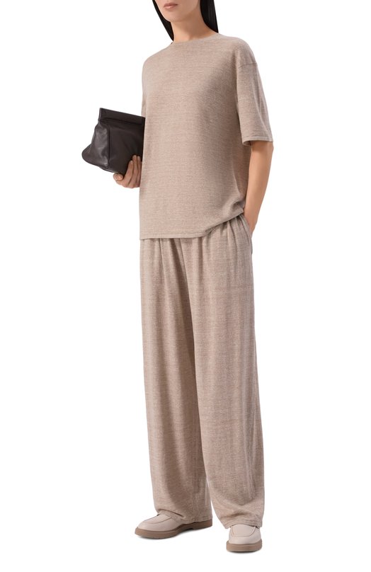 Брюки из шерсти и льна 12 STOREEZ 136410 Бежевый  136410 Фото 2