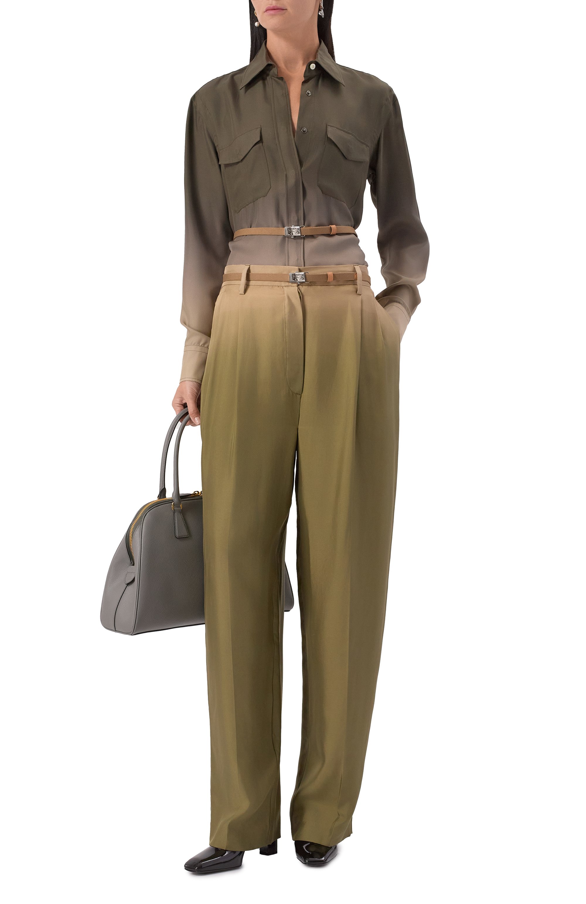 Шелковые брюки PRADA, арт. P201I/14TF, фото 2