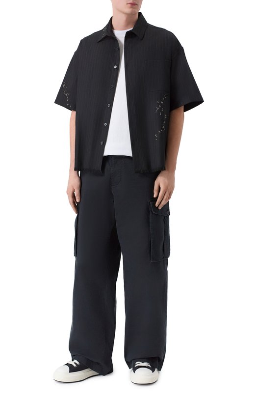 Рубашка из шерсти и вискозы DOMREBEL M G00MBAH/REGULAR SS SHIRT Чёрный  M G00MBAH/REGULAR SS SHIRT Фото 2