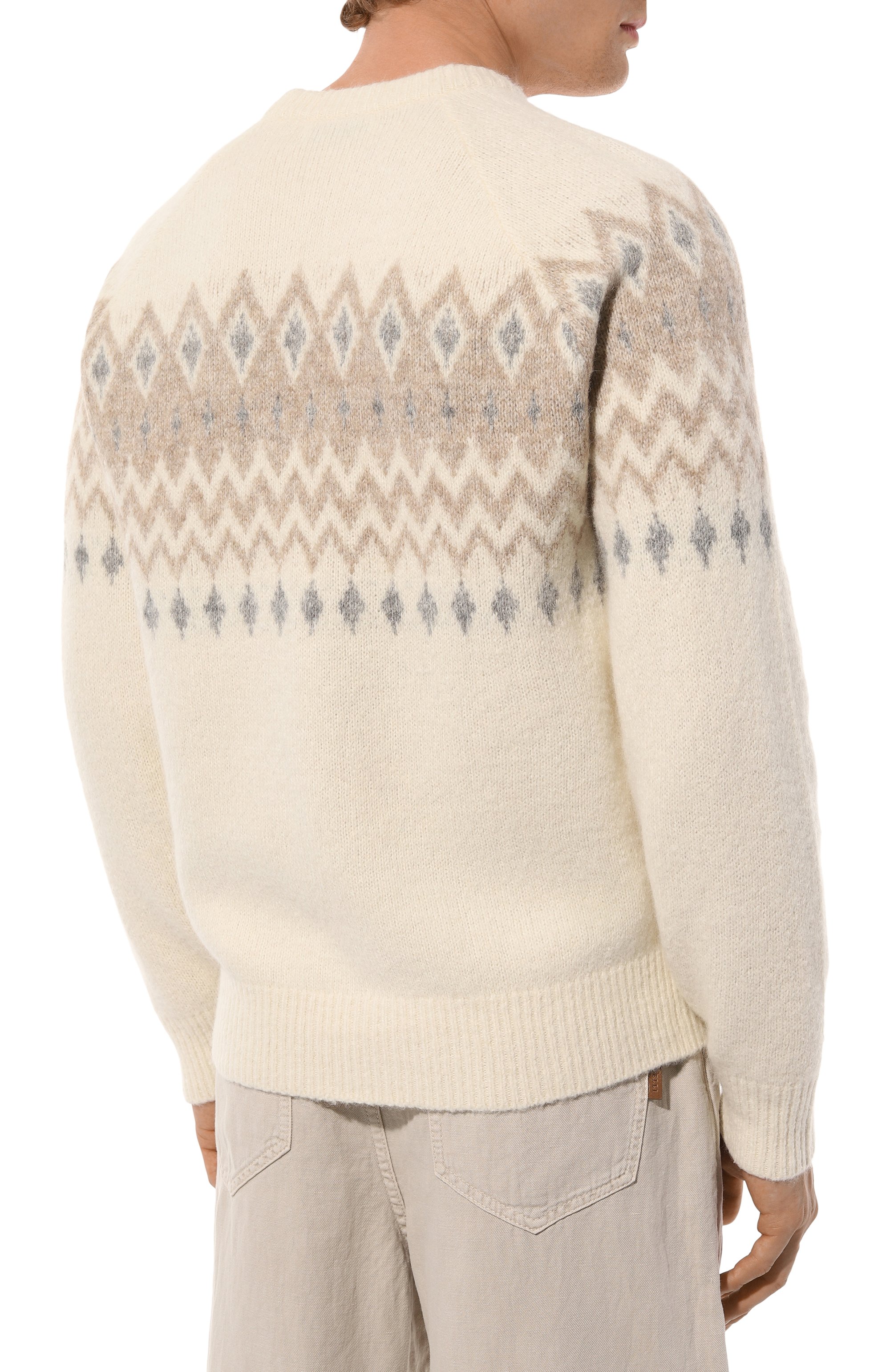 Свитер из шерсти и хлопка BRUNELLO CUCINELLI, арт. MS0504300, фото 4