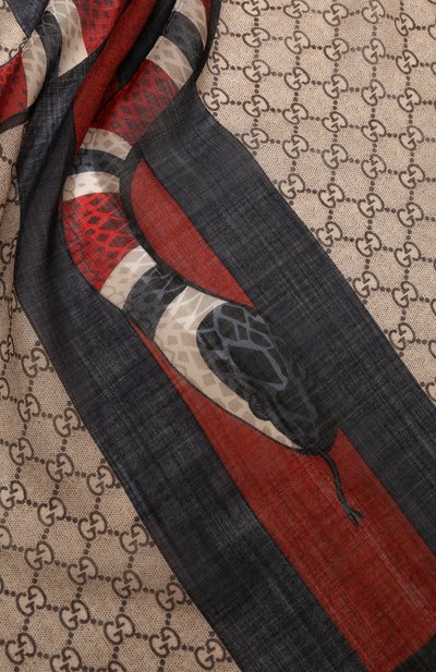 Шерстяной шарф GUCCI бежевого цвета по цене 51840 руб., арт. 429733 4G200, фото 4 Шерстяной шарф GUCCI, арт. 429733 4G200, фото 4