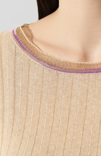 Хлопковый пуловер M MISSONI бежевого цвета по цене 17600 руб., арт. 2DN00039/2K000H, фото 5 Хлопковый пуловер M MISSONI, арт. 2DN00039/2K000H, фото 5