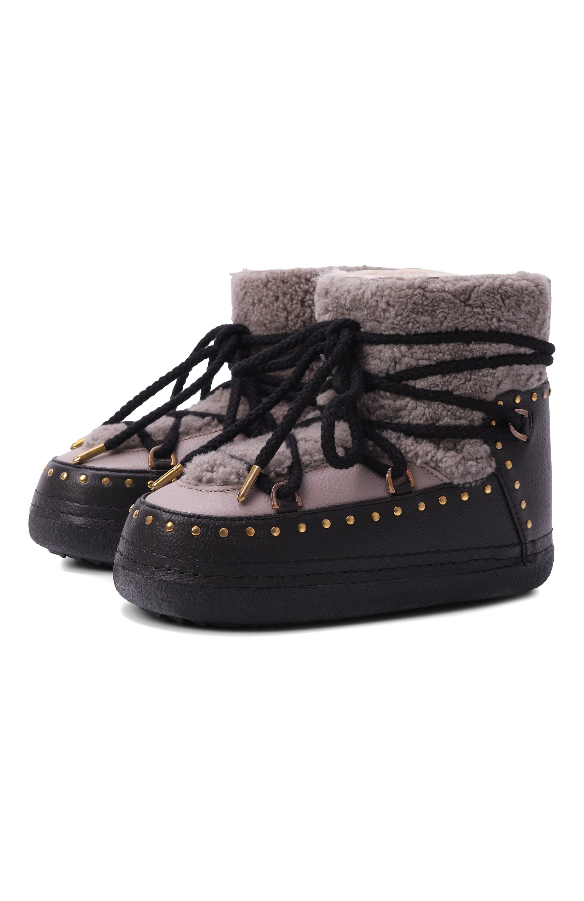 Кожаные полусапоги curly rock INUIKII розового цвета по цене 39450 руб., арт. 75202-087_001, фото 1 Кожаные полусапоги curly rock INUIKII, арт. 75202-087_001, фото 1