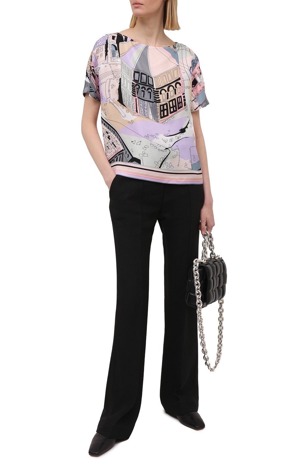 Шелковый топ EMILIO PUCCI розового цвета по цене 75850 руб., арт. 1ERM05/1E721, фото 2 Шелковый топ EMILIO PUCCI, арт. 1ERM05/1E721, фото 2