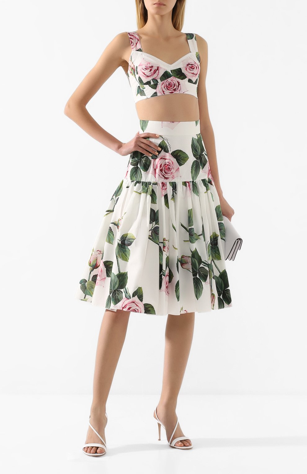 Кроп-топ DOLCE & GABBANA белого цвета по цене 58800 руб., арт. F7Y28T/HS5FZ, фото 2 Кроп-топ DOLCE & GABBANA, арт. F7Y28T/HS5FZ, фото 2