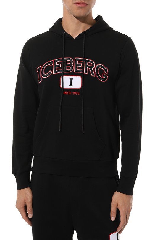 Хлопковое худи Iceberg E021/6300 Чёрный  E021/6300 Фото 3