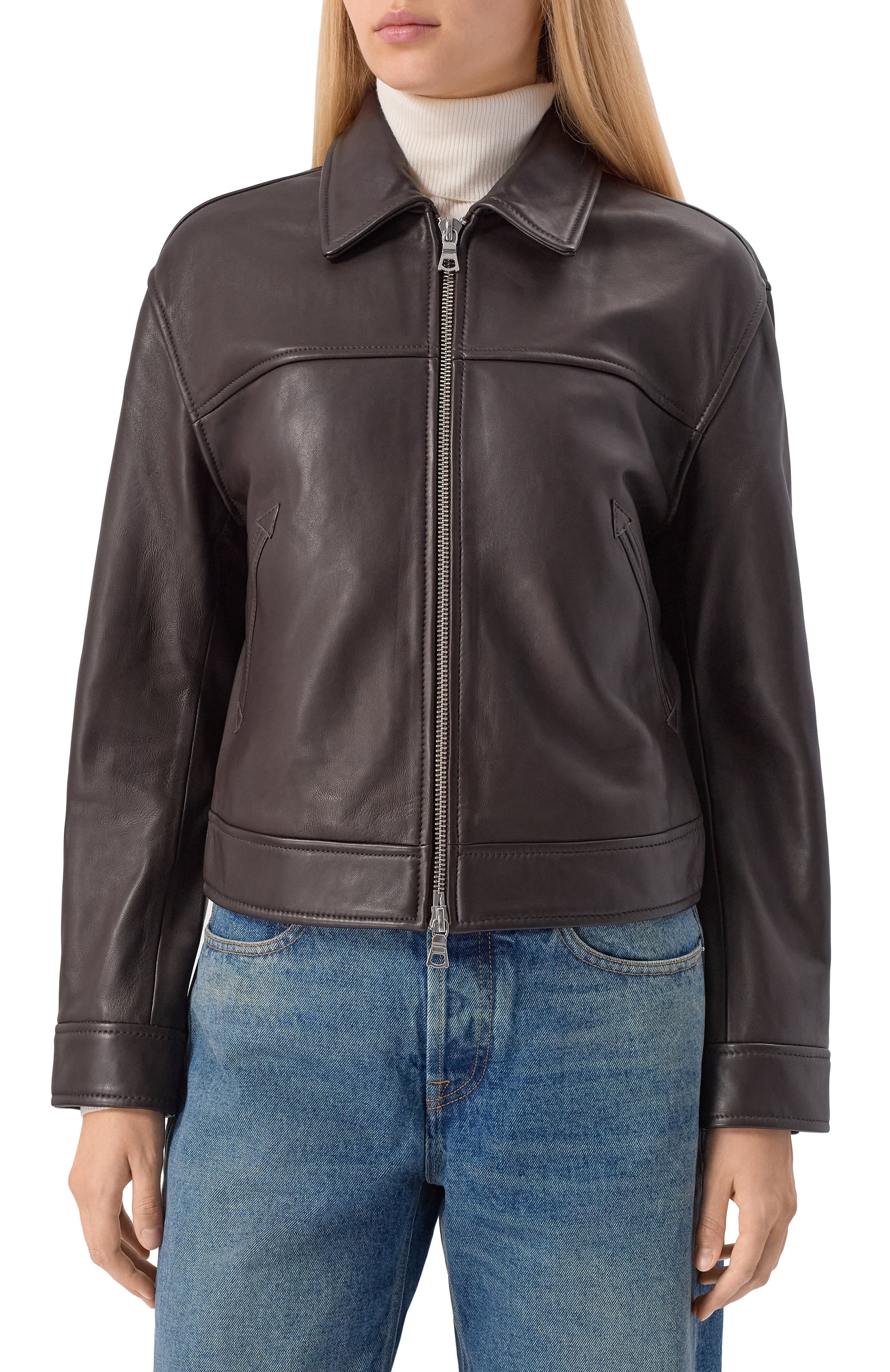 Кожаная куртка OFFICINE GENERALE, арт. W25WLTR552, фото 3