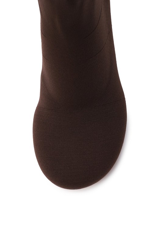 Текстильные сапоги Veneda 95 Amina Muaddi VENEDA STRETCH B00T 95/FINE KNIT Коричневый  VENEDA STRETCH B00T 95/FINE KNIT Фото 6