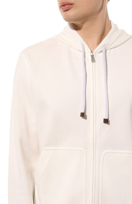 Хлопковая толстовка Brunello Cucinelli M0T35B2146 Белый  M0T35B2146 Фото 5