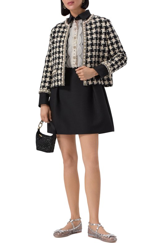 Текстильные балетки Rockstud Valentino 5W2S0HB6/UQX Серебряный  5W2S0HB6/UQX Фото 2