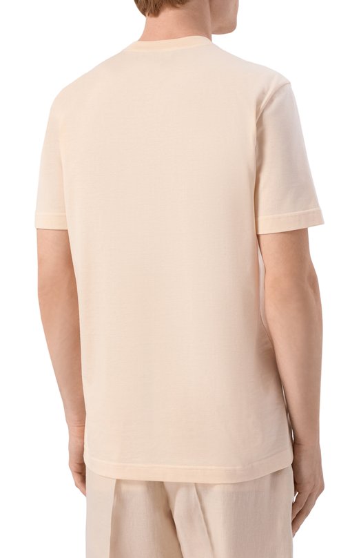 Хлопковая футболка Kiton UMM0746 Бежевый  UMM0746 Фото 4
