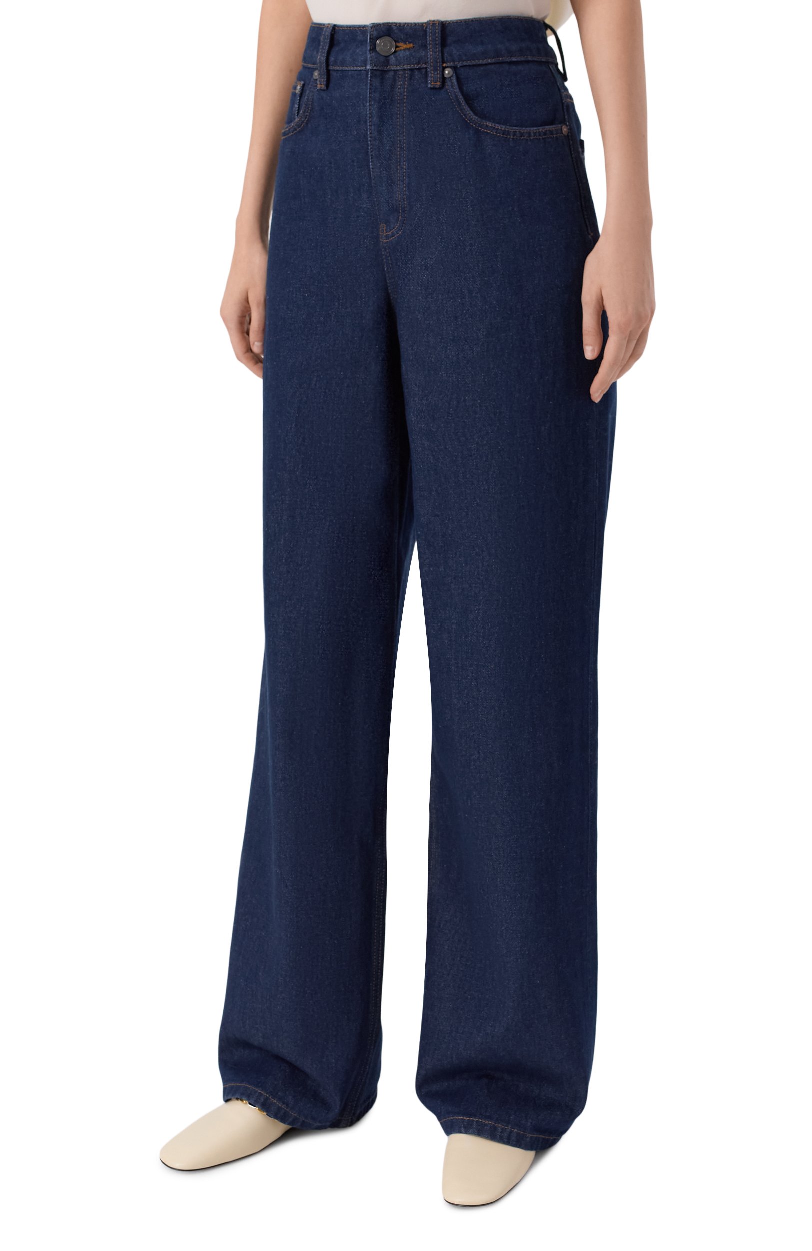 Джинсы wide leg 415 12 STOREEZ темно-синего цвета по цене 17000 руб., арт. 138212, фото 3 Джинсы wide leg 415 12 STOREEZ, арт. 138212, фото 3