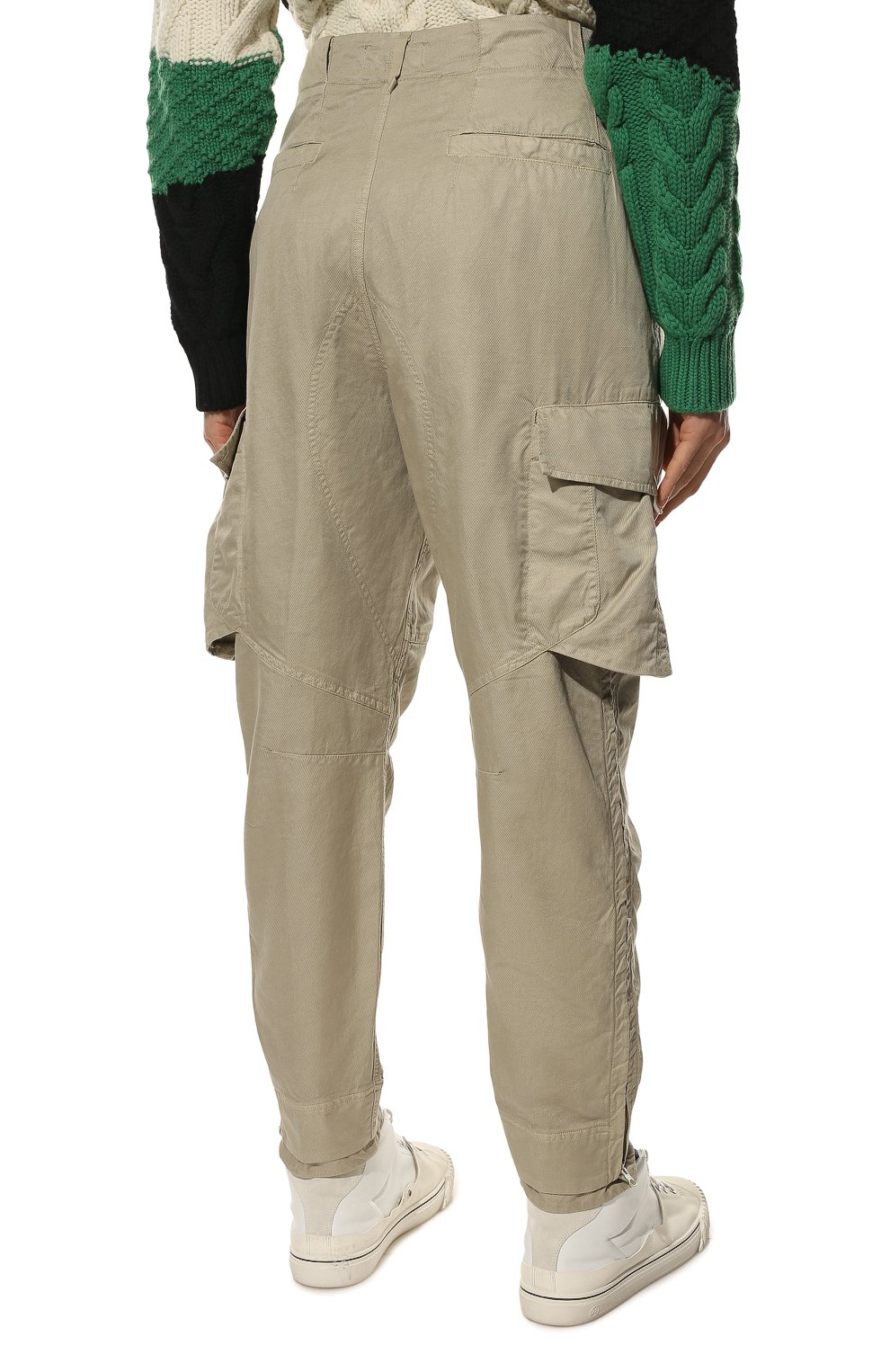 Брюки-карго из хлопка и льна STONE ISLAND, арт. 761930318, фото 4
